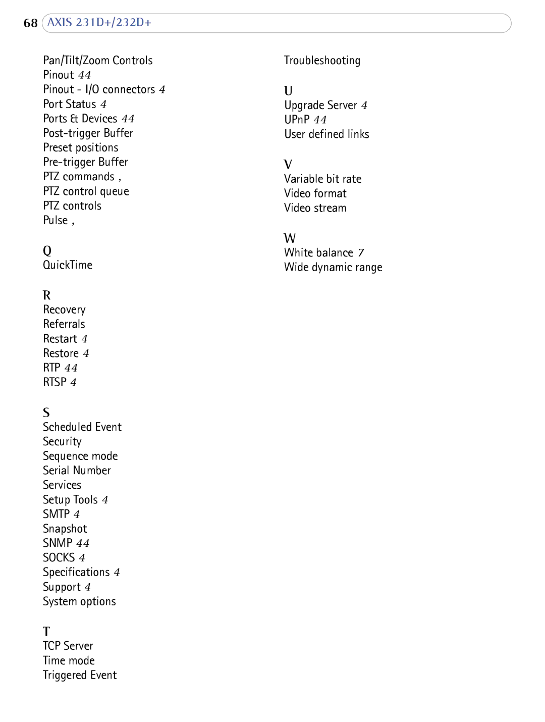 Axis Communications 232d+, 231D+ user manual Rtsp 