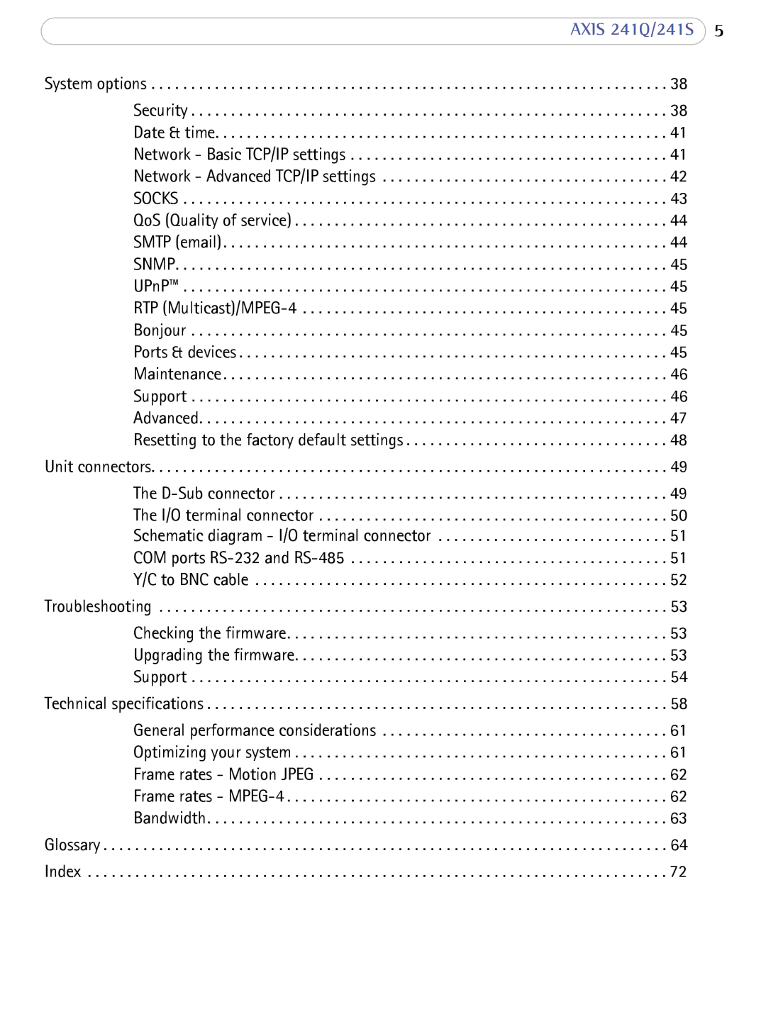 Axis Communications user manual Axis 241Q/241S 