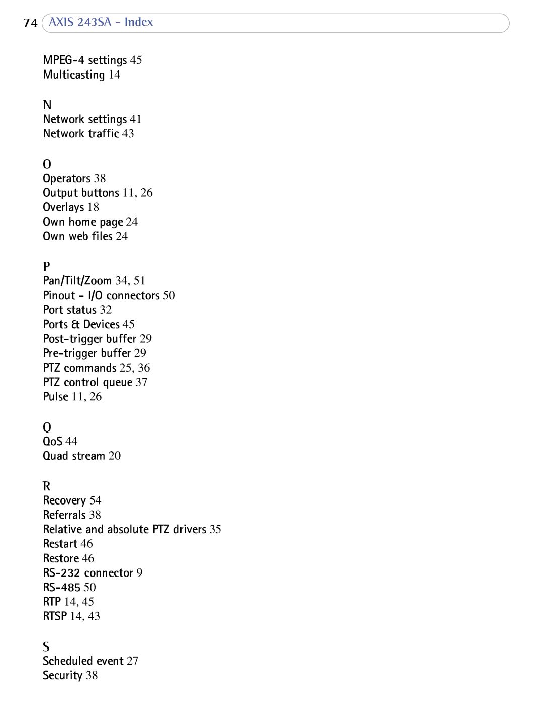 Axis Communications 241Q user manual RTP 14 Rtsp 14 