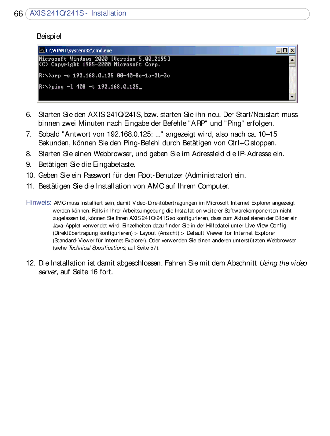 Axis Communications 241S, 241Q user manual Beispiel 