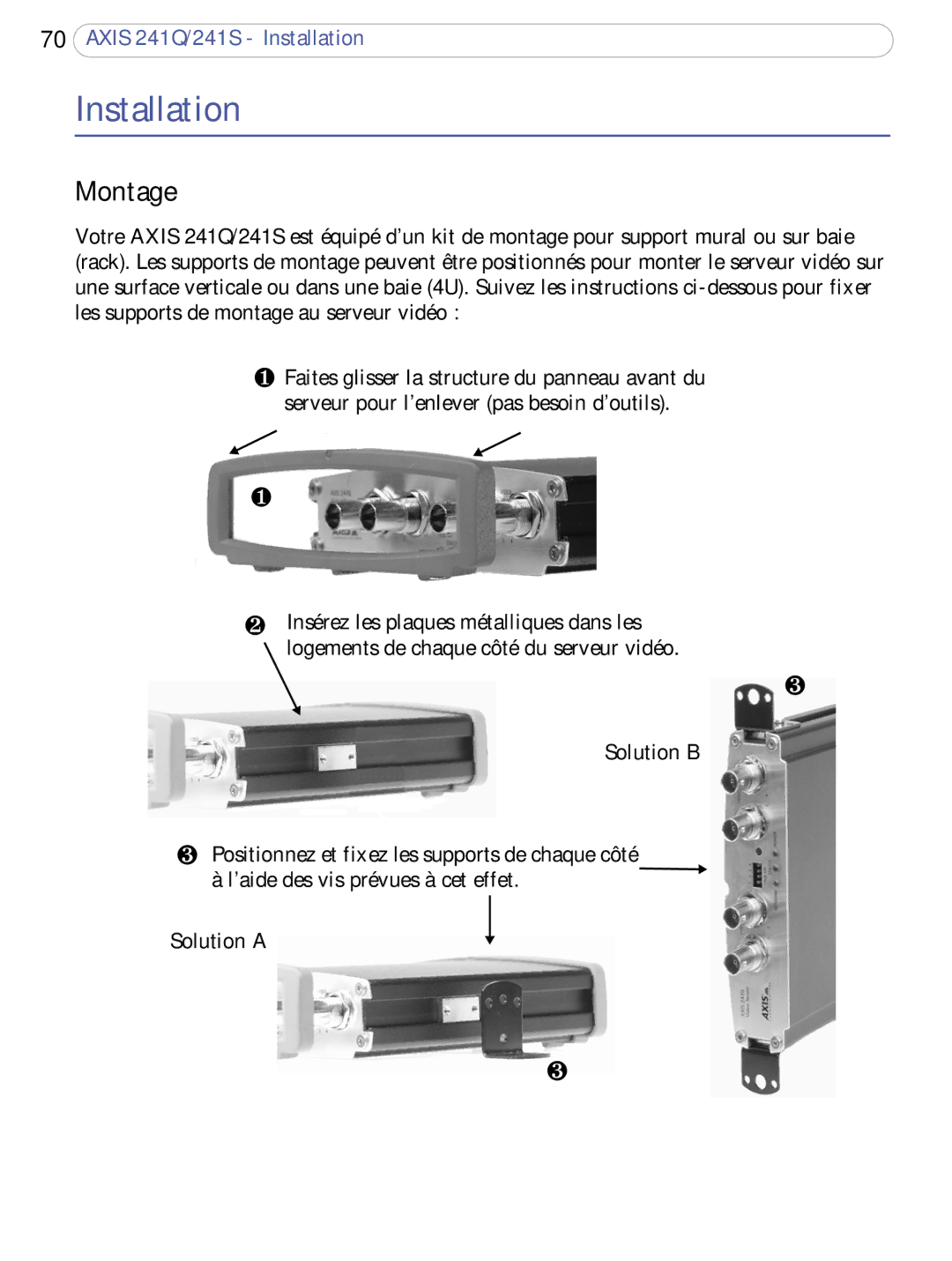 Axis Communications 241S, 241Q user manual Installation 