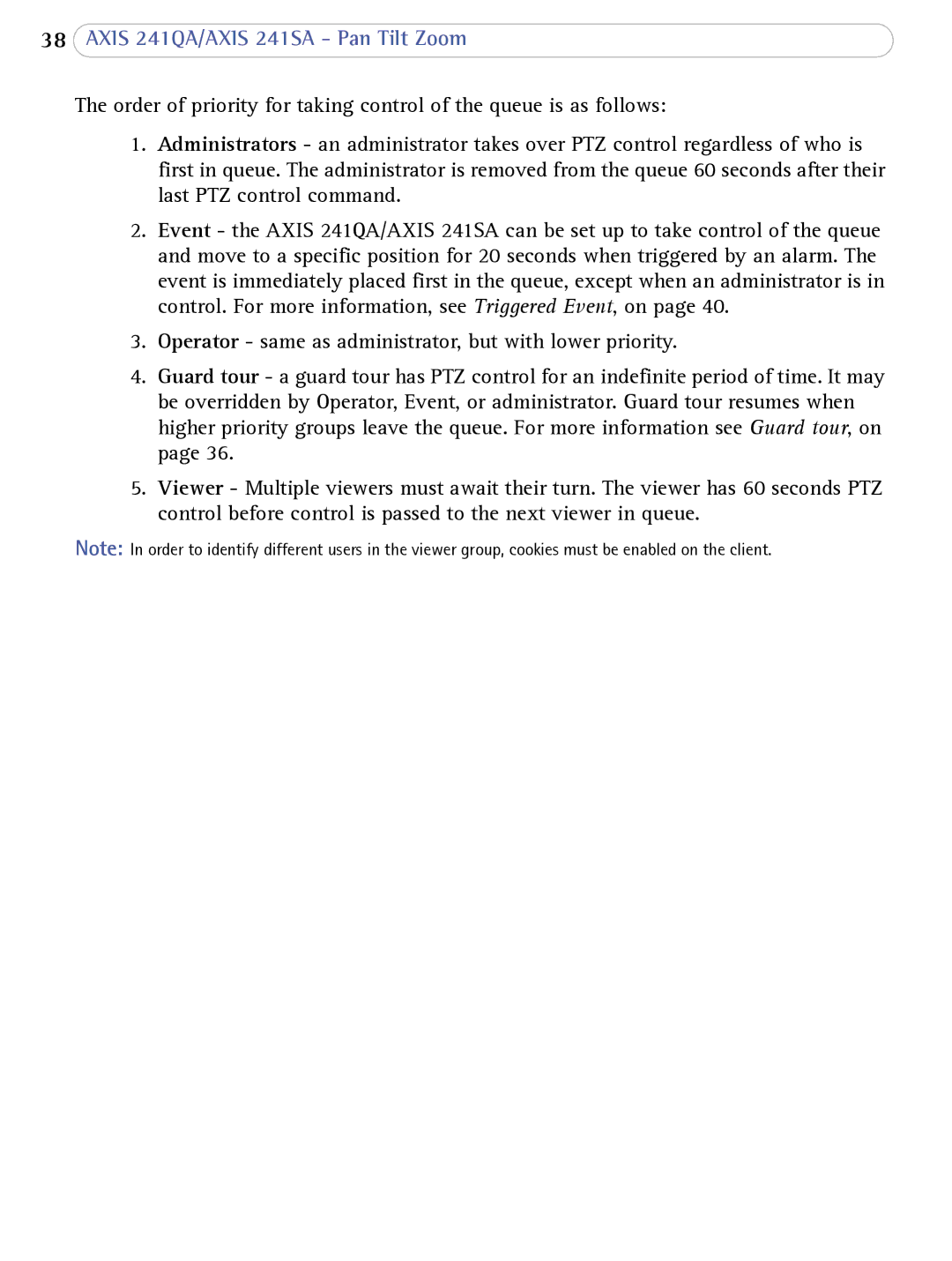 Axis Communications user manual Axis 241QA/AXIS 241SA Pan Tilt Zoom 