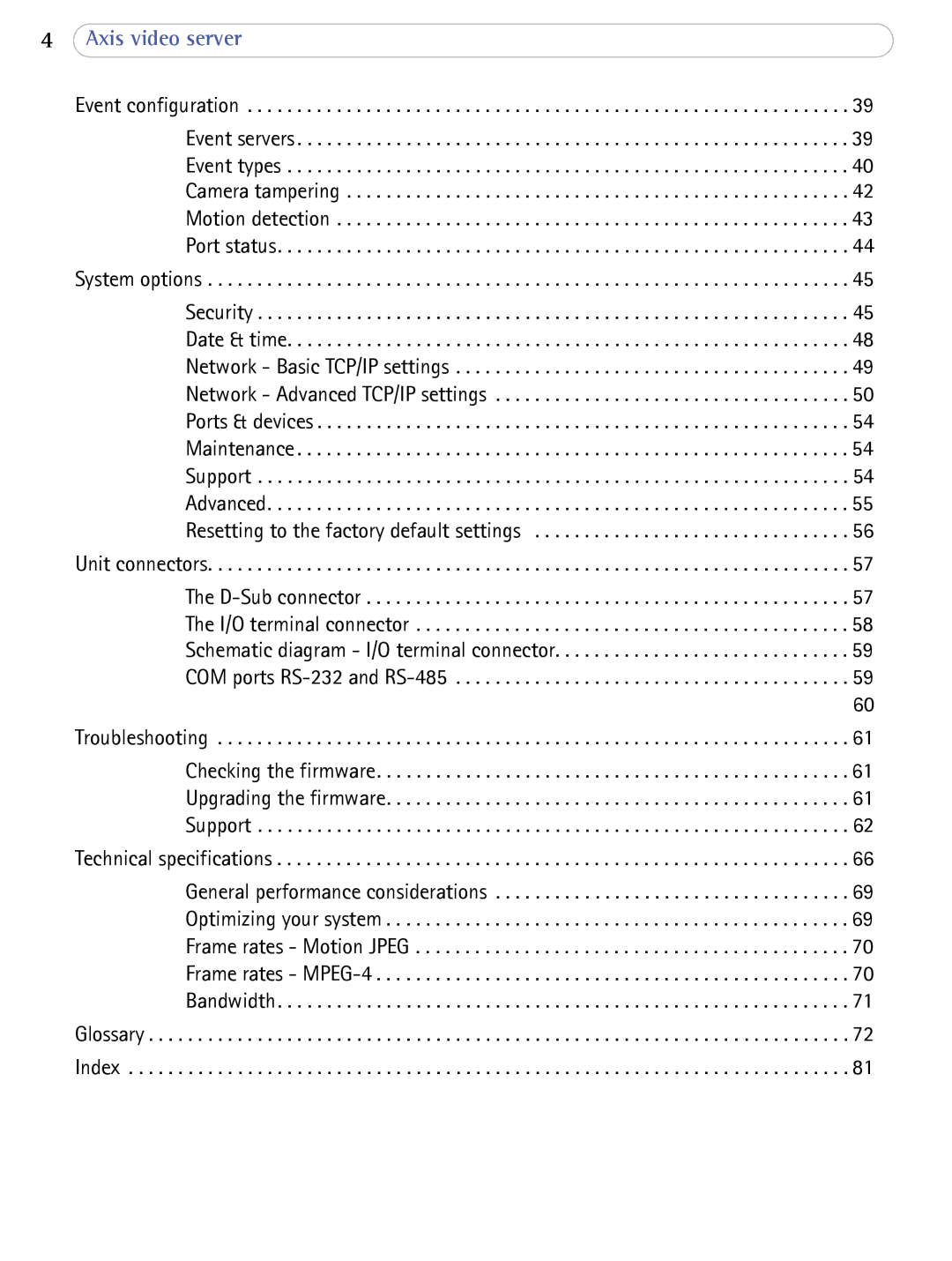 Axis Communications 241SA user manual Axis video server 