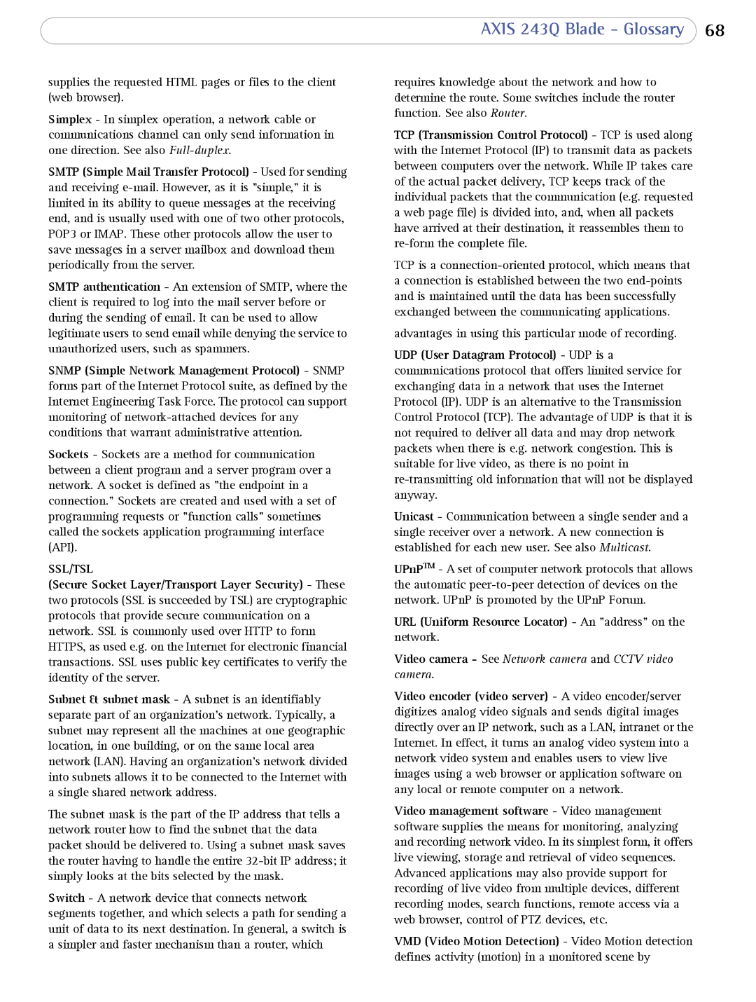 Axis Communications 243Q user manual Ssl/Tsl 