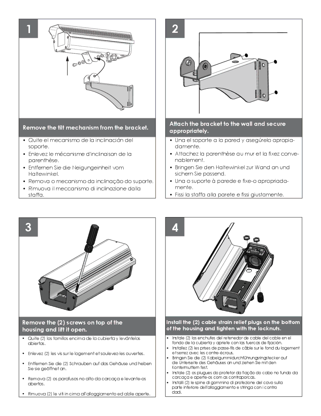 Axis Communications 29892, 24889 manual Remove the tilt mechanism from the bracket 