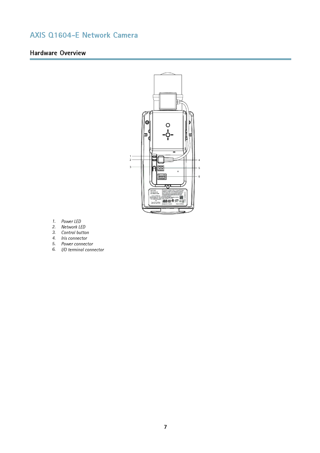 Axis Communications 463001 user manual Axis Q1604-E Network Camera 