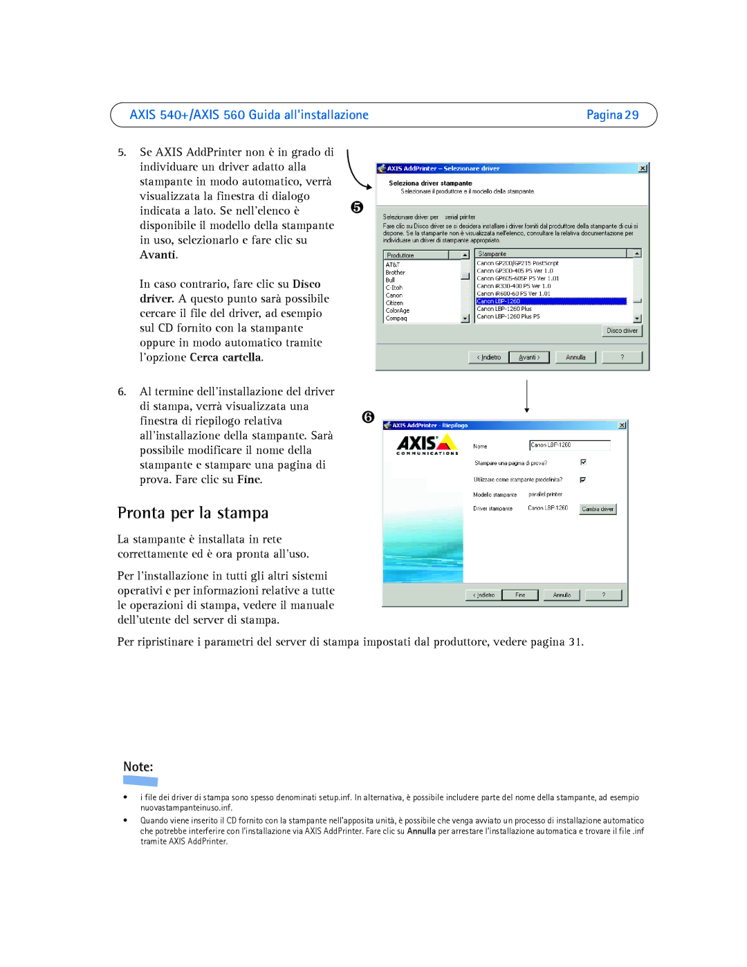 Axis Communications 560, 540+ manual Pronta per la stampa 