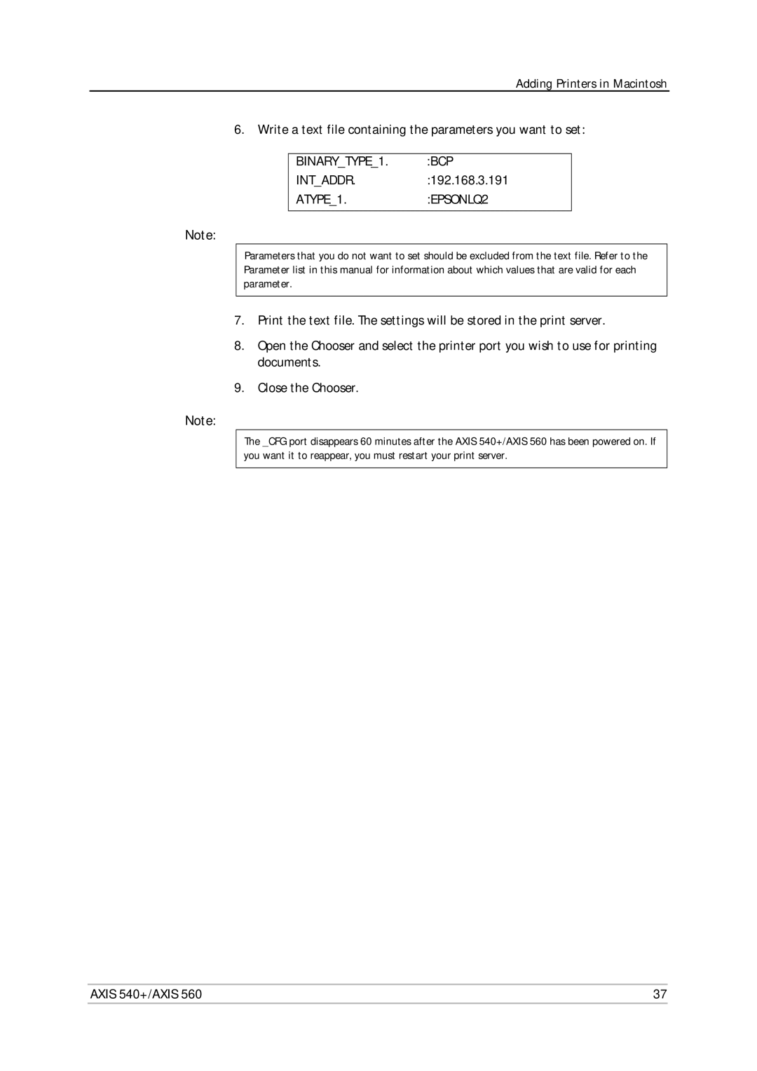 Axis Communications 560, 540+ user manual Write a text file containing the parameters you want to set, 192.168.3.191 