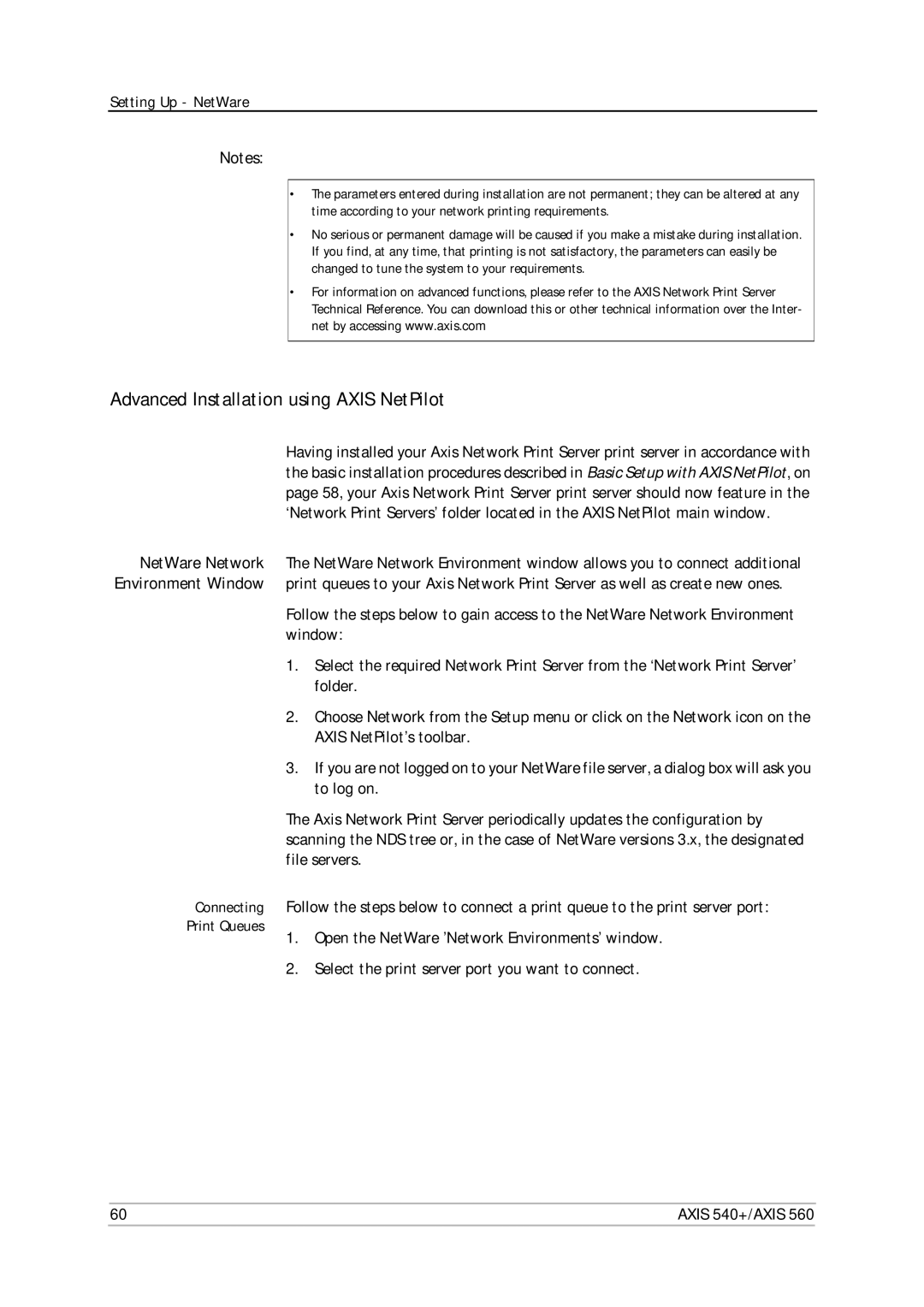 Axis Communications 540+, 560 user manual Advanced Installation using Axis NetPilot 