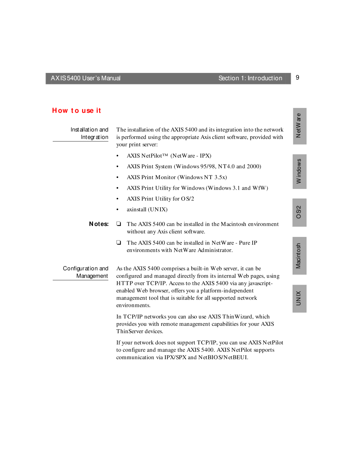 Axis Communications 5400 user manual How to use it 