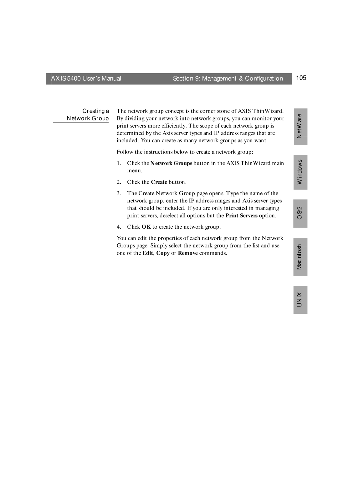 Axis Communications user manual Axis 5400 User’s Manual Management & Configuration 105 