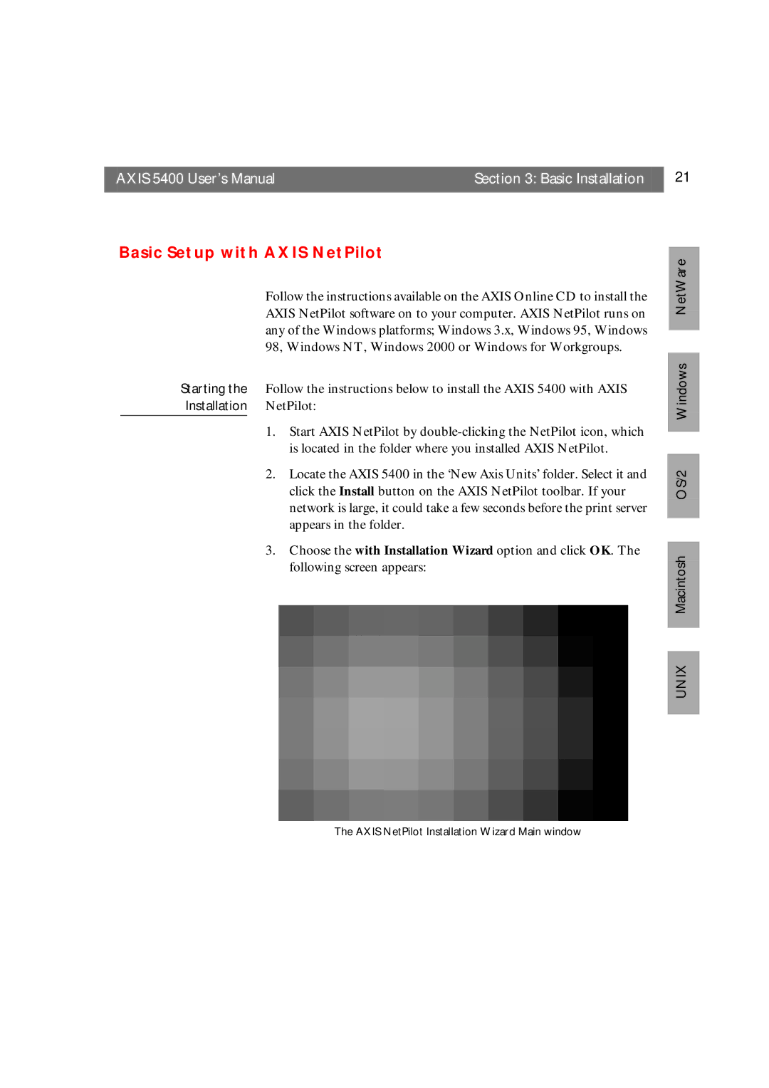 Axis Communications 5400 user manual Basic Setup with Axis NetPilot 