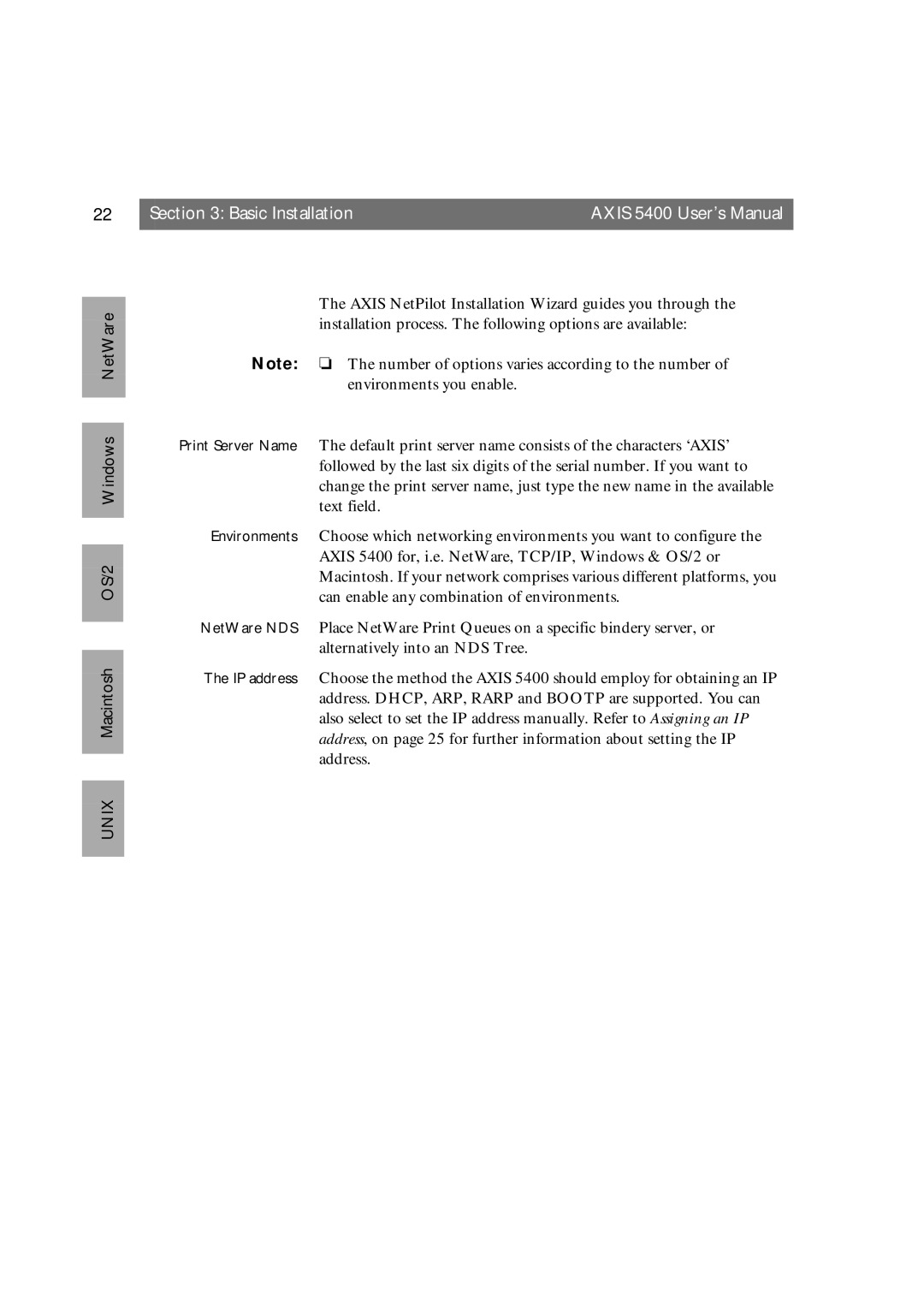 Axis Communications 5400 user manual Basic Installation 