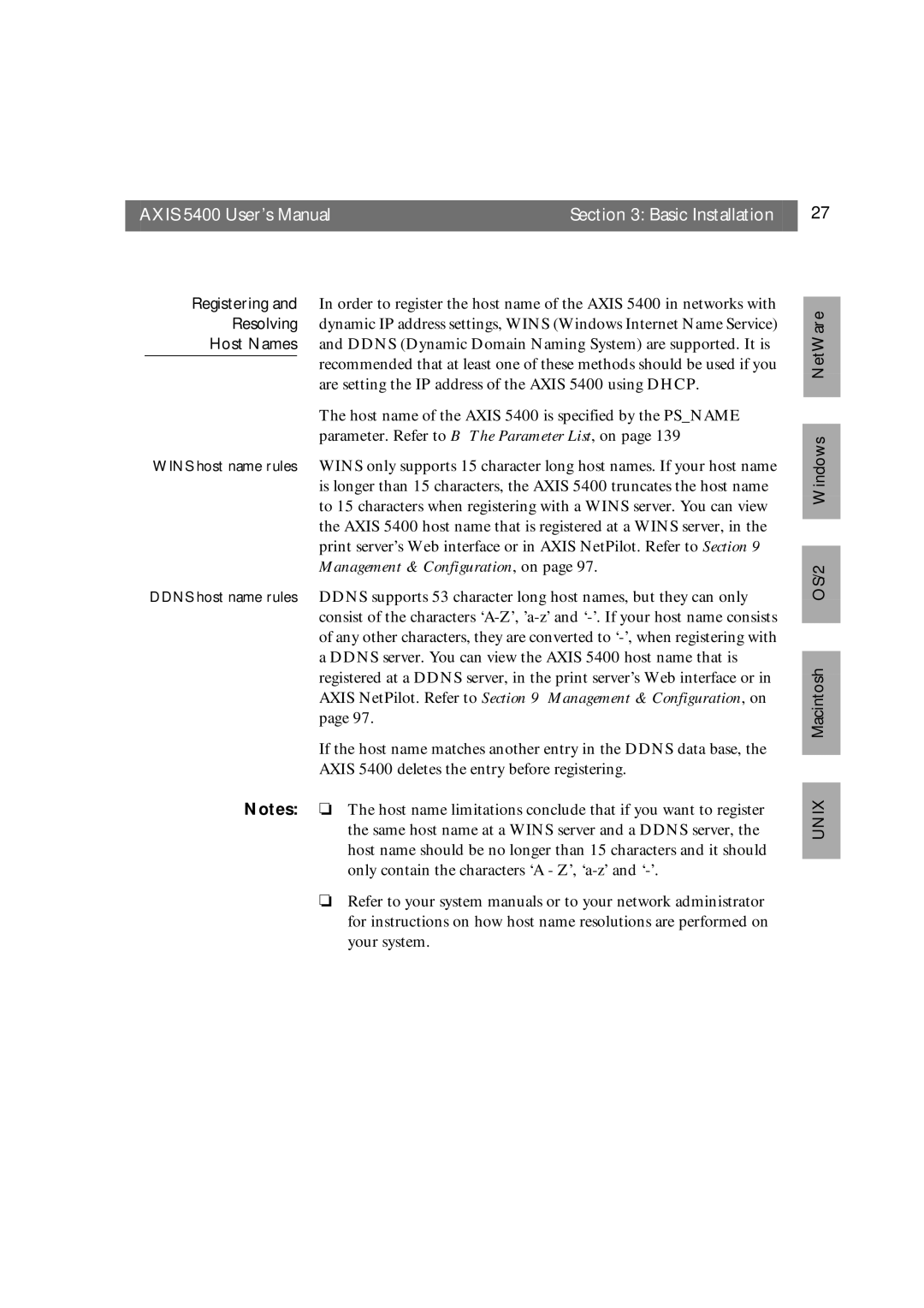 Axis Communications user manual Axis 5400 User’s Manual Basic Installation 