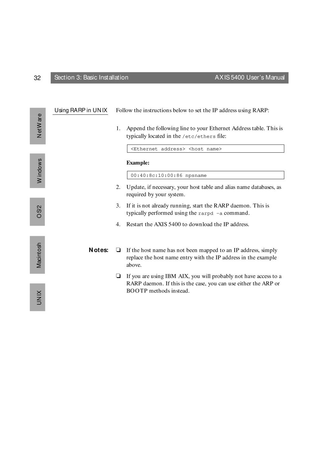 Axis Communications 5400 user manual NetWare, Example 