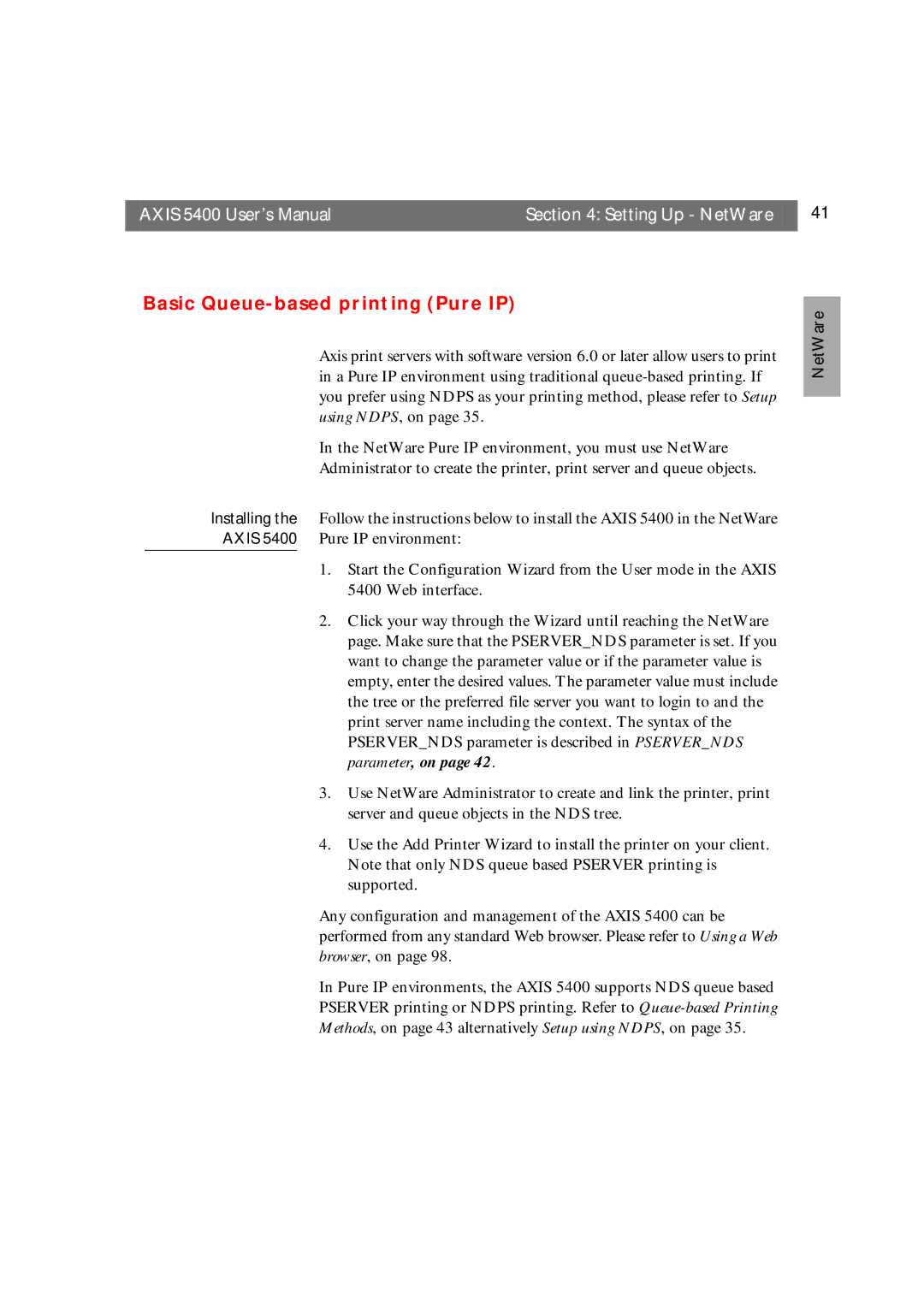 Axis Communications 5400 user manual Basic Queue-based printing Pure IP 