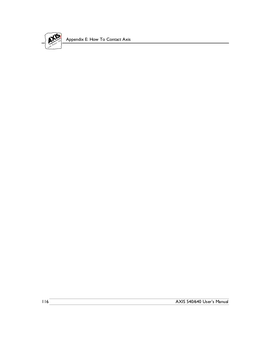 Axis Communications 540/640 manual 116 