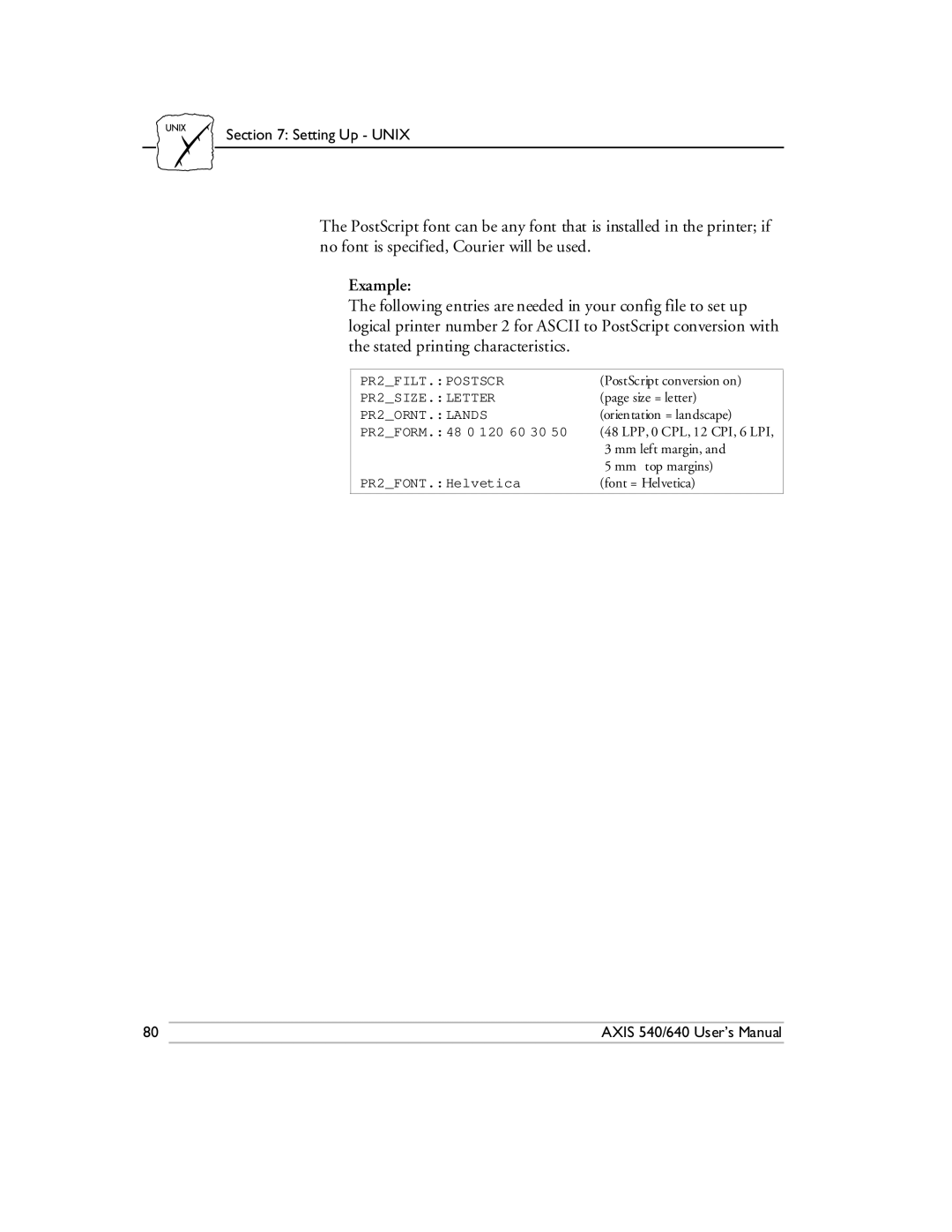 Axis Communications 540/640 manual PostScript conversion on 