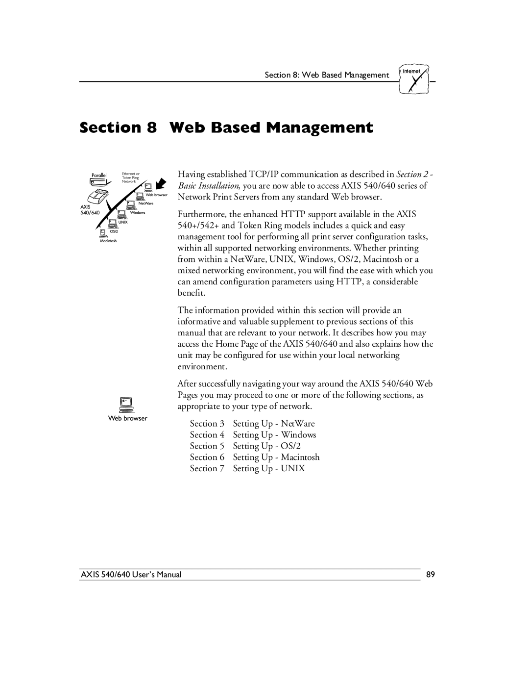 Axis Communications 540/640 manual Web Based Management 