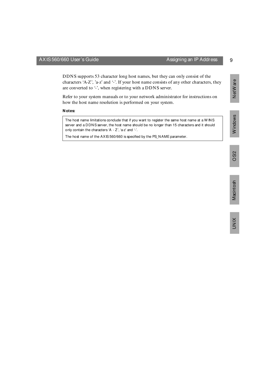 Axis Communications manual Axis 560/660 User’s Guide Assigning an IP Address 