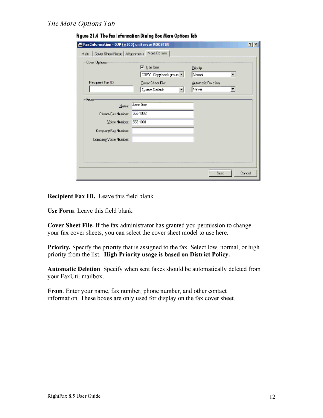 Axis Communications 8.5 manual More Options Tab 