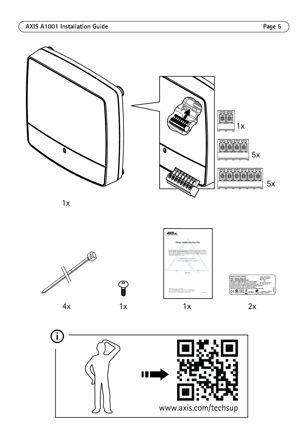 Axis Communications manual Axis A1001 Installation Guide 