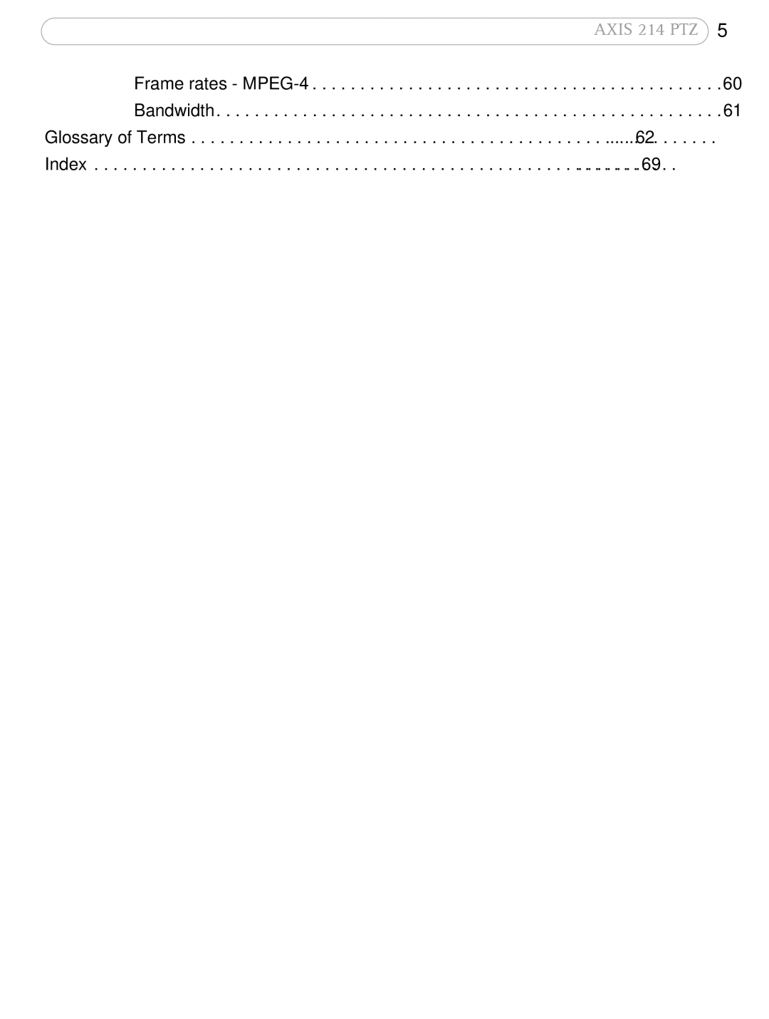 Axis Communications AXIS 214 PTZ user manual Index 