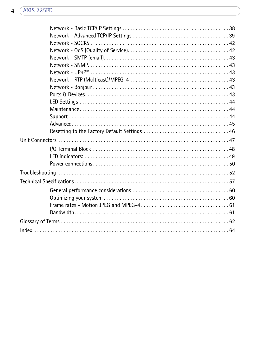 Axis Communications AXIS 225FD user manual Axis 225FD 