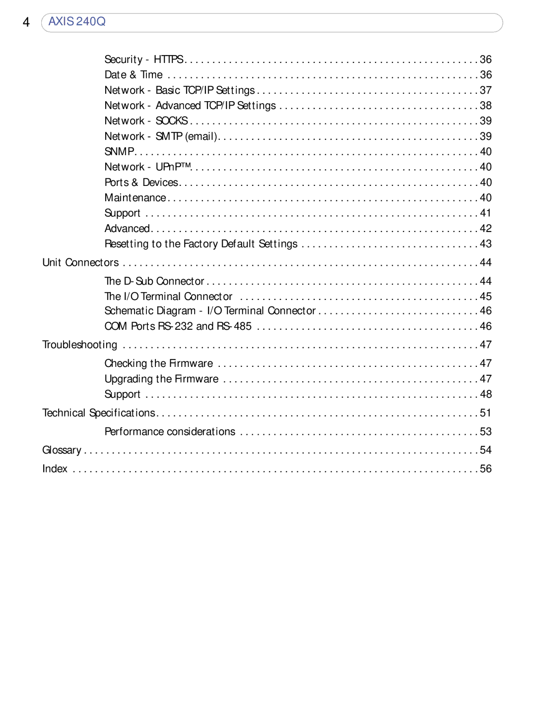 Axis Communications AXIS 240Q user manual Axis 240Q 