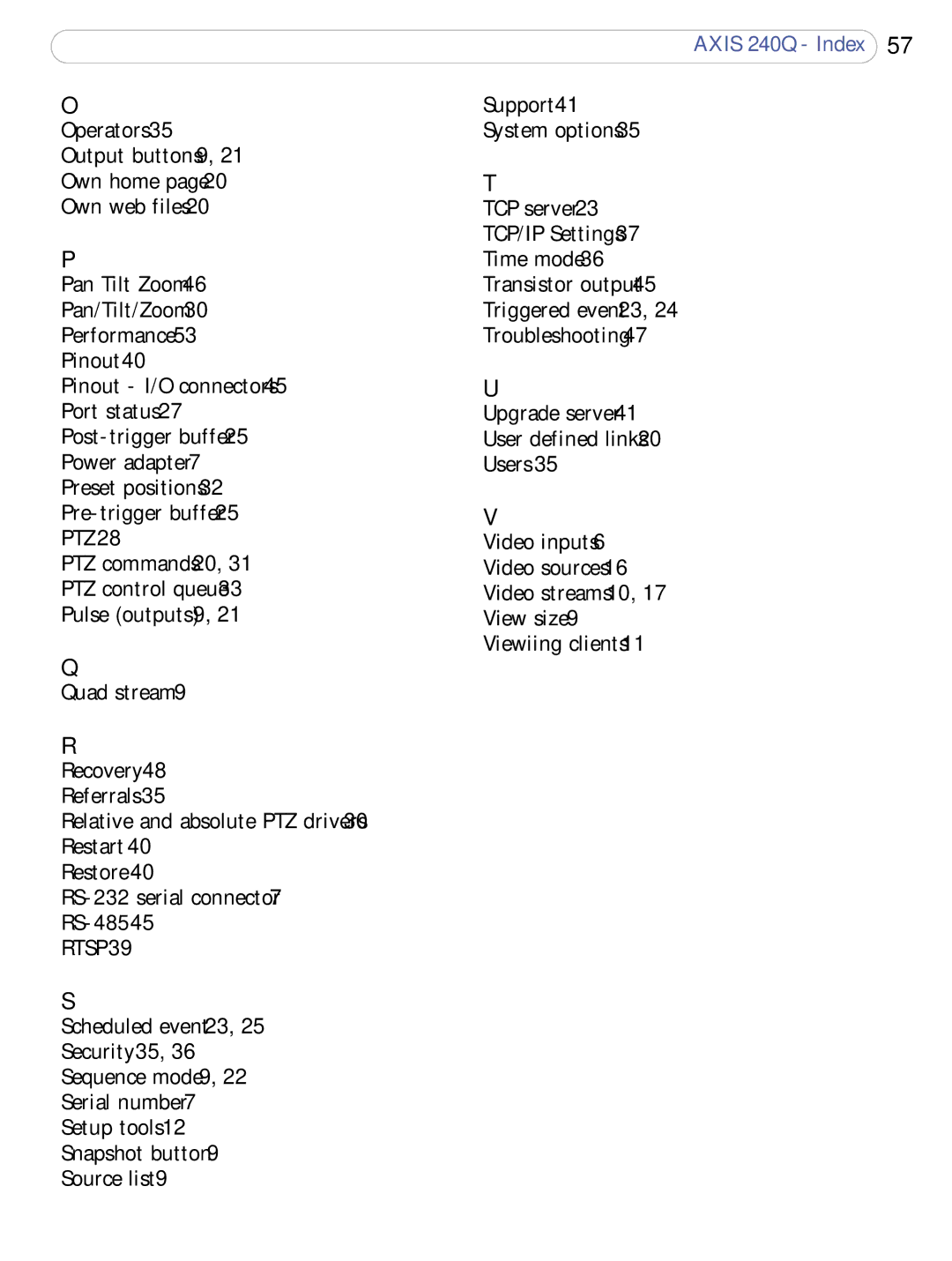 Axis Communications AXIS 240Q user manual Rtsp 