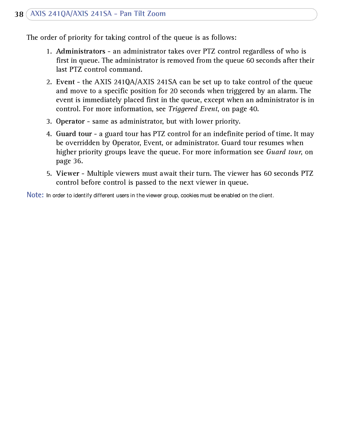 Axis Communications user manual Axis 241QA/AXIS 241SA Pan Tilt Zoom 