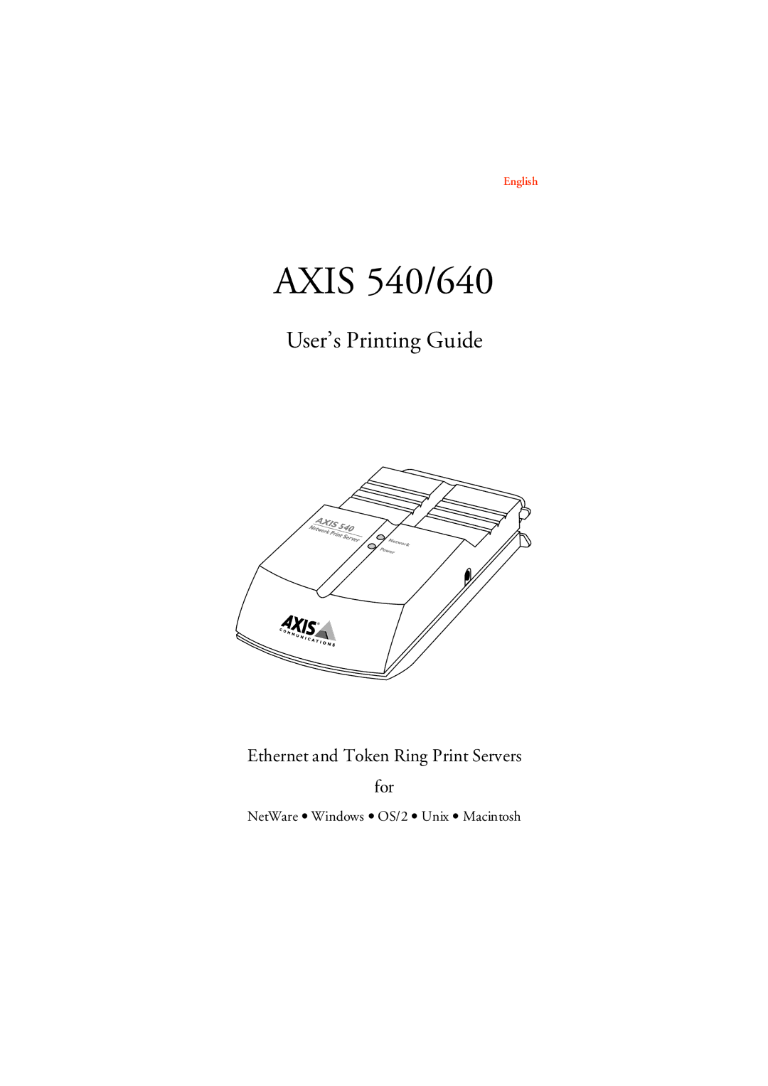 Axis Communications AXIS 540/640 manual Axis 540/640 