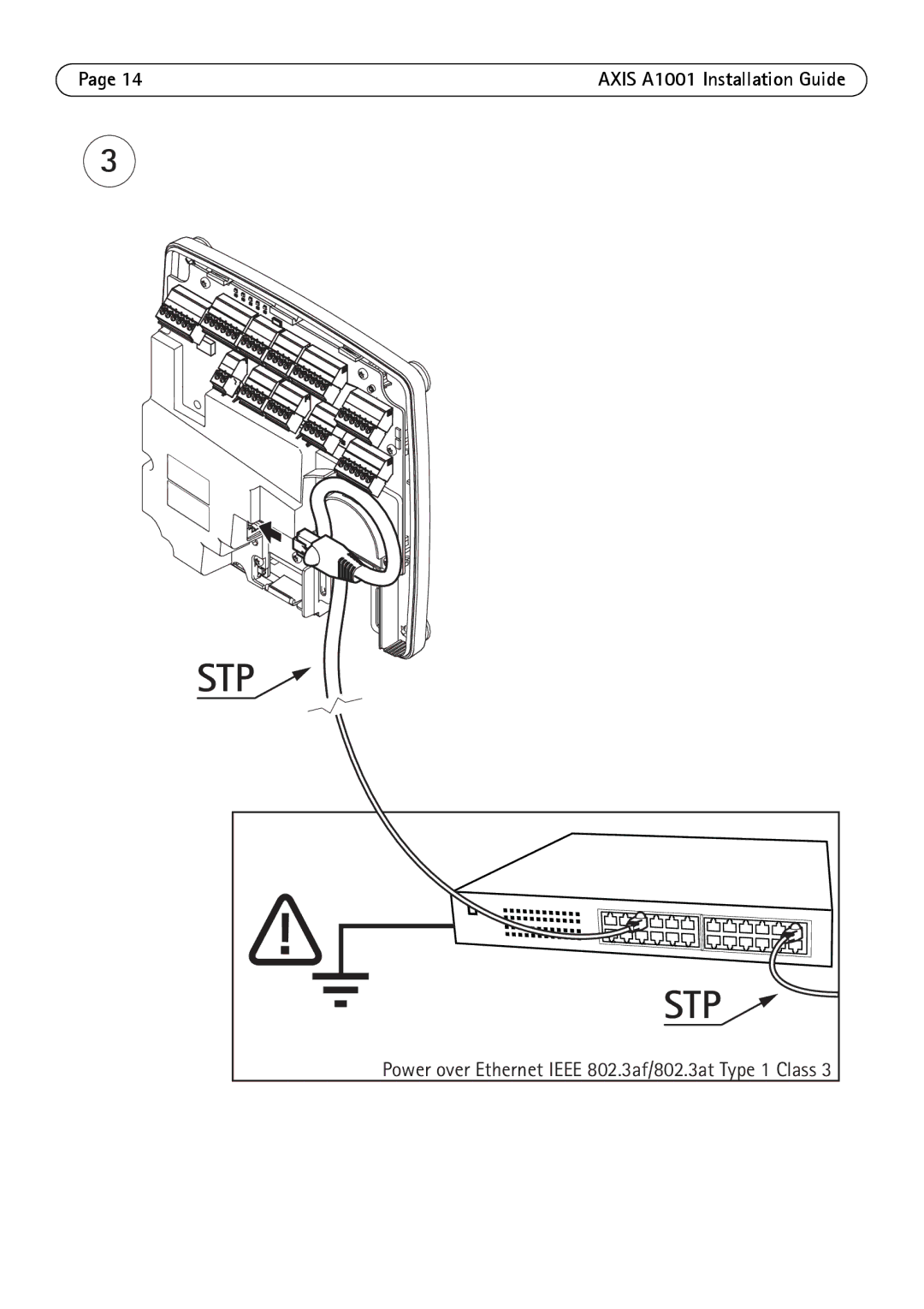 Axis Communications AXIS A1001 manual Stp, Power over Ethernet Ieee 802.3af/802.3at Type 1 Class 