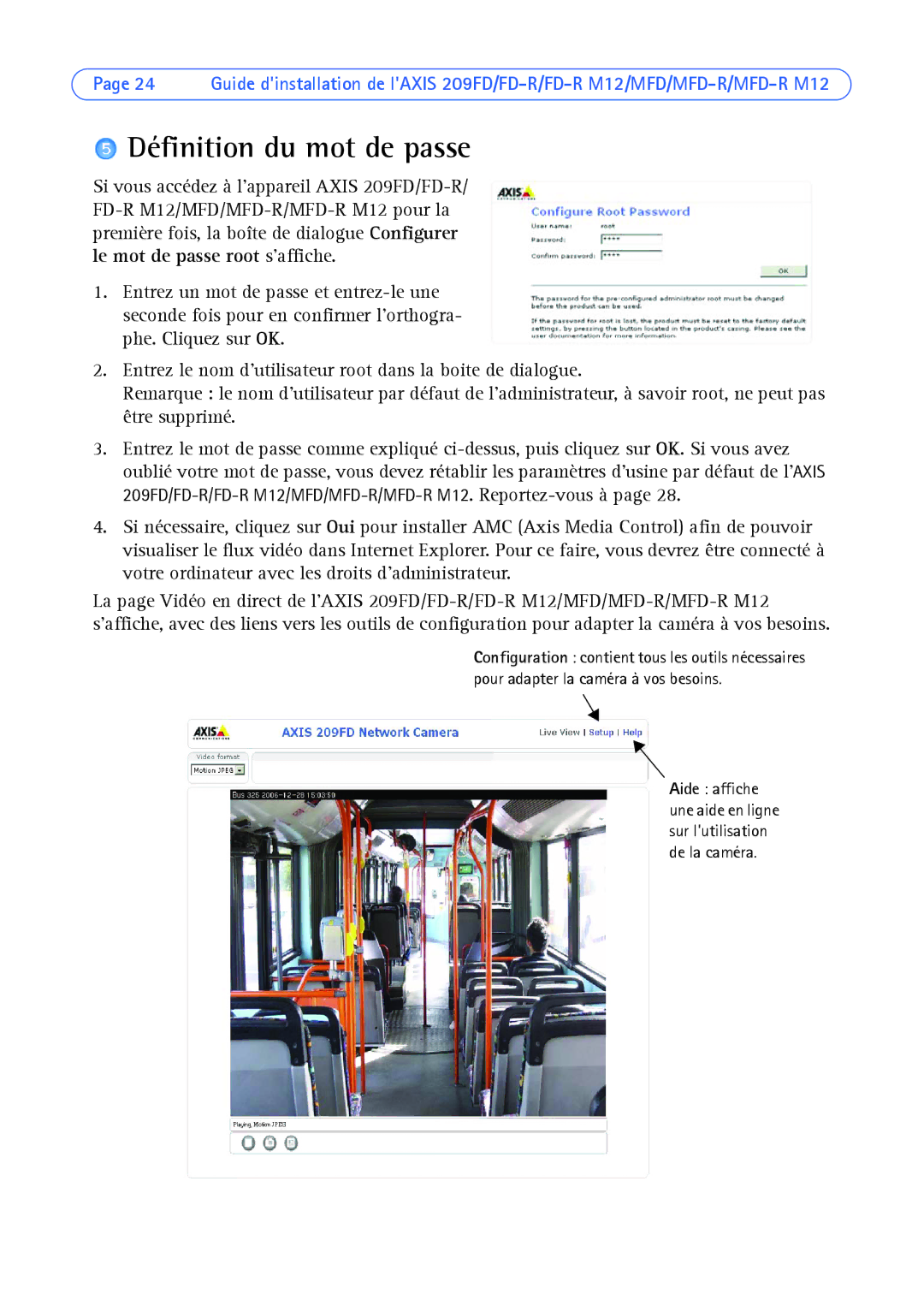 Axis Communications AXIS MFD-R M12 manual Définition du mot de passe 