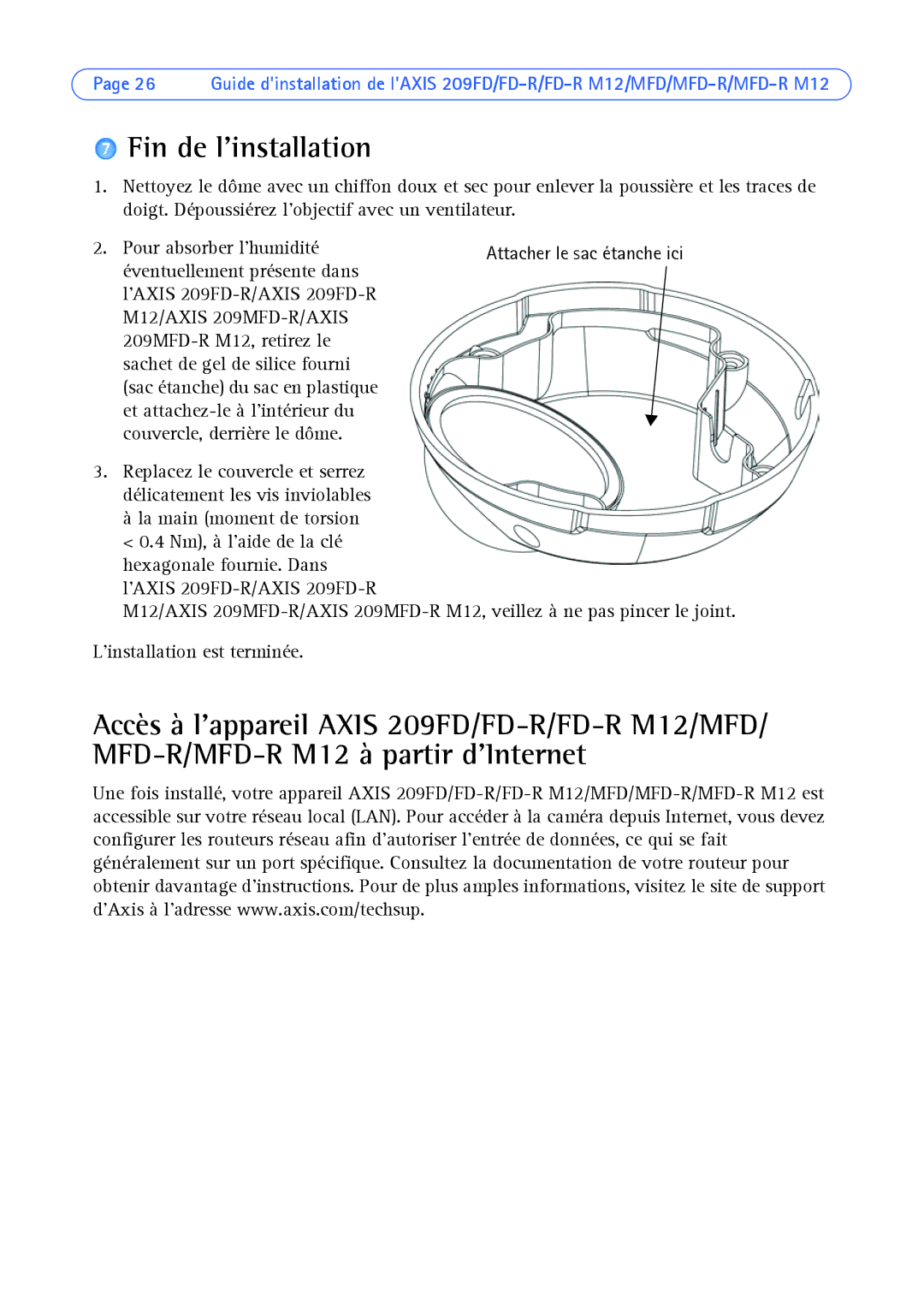 Axis Communications AXIS MFD-R M12 manual Fin de linstallation 