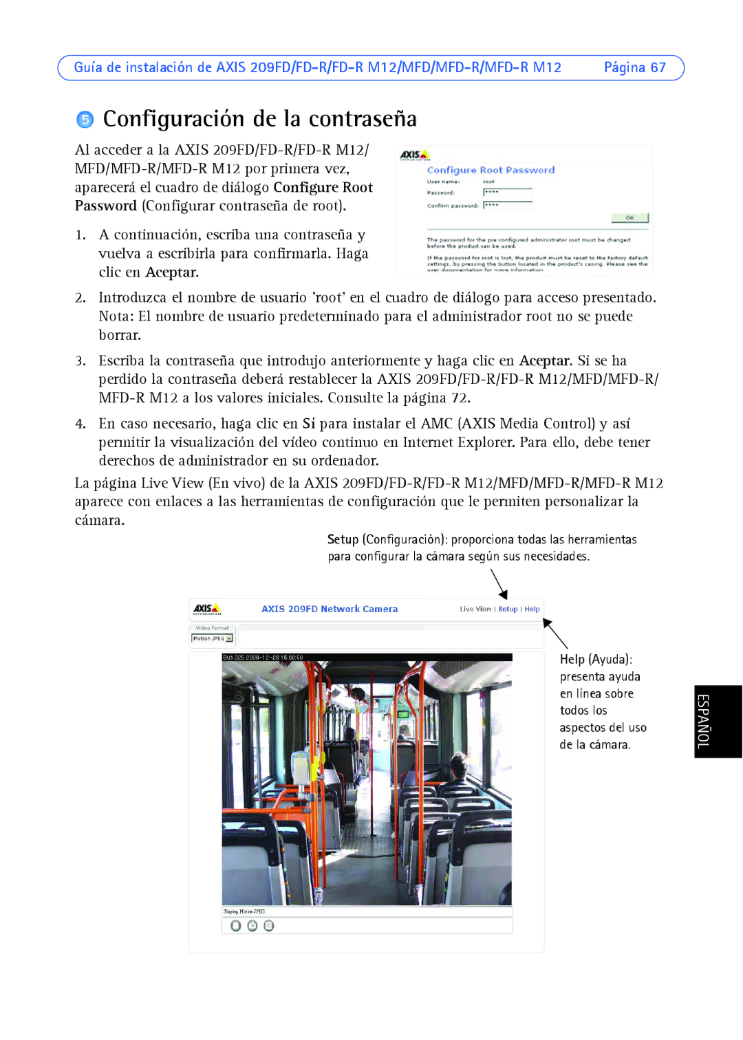 Axis Communications AXIS MFD-R M12 manual Configuración de la contraseña 