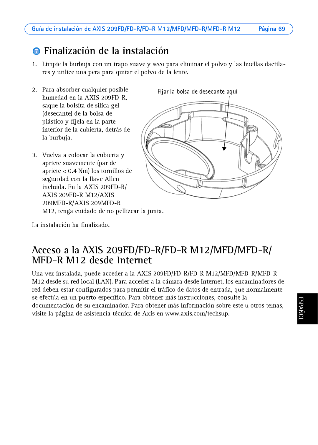 Axis Communications AXIS MFD-R M12 manual Finalización de la instalación 