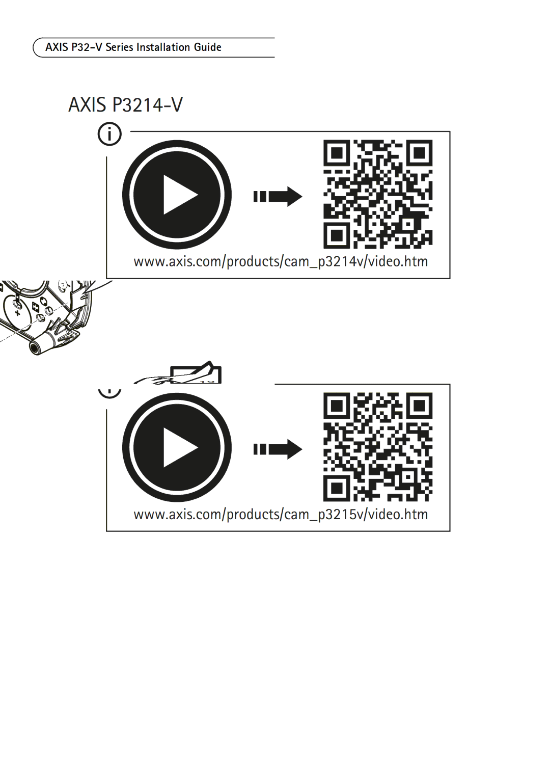 Axis Communications AXIS P3215-V, AXIS P32-V, AXIS P3214-V manual 