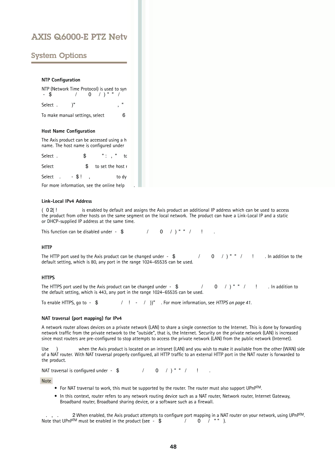 Axis Communications AXIS Q6000-E user manual NTP Configuration, Host Name Configuration, Link-Local IPv4 Address 