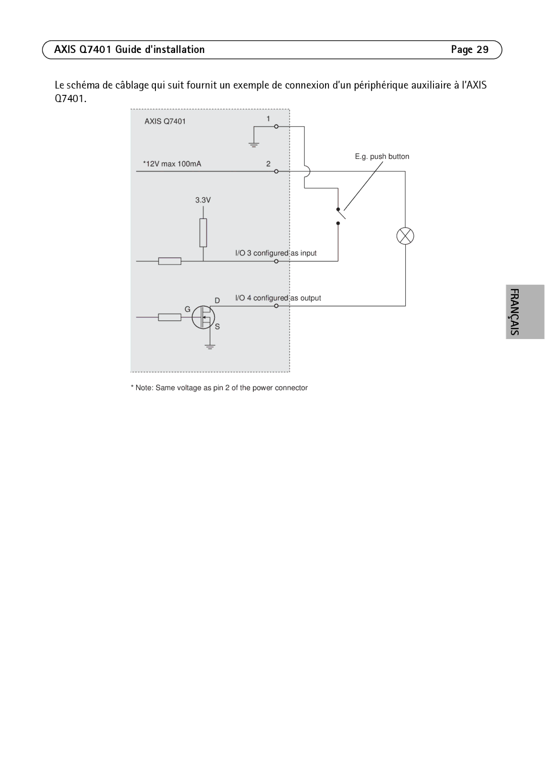 Axis Communications AXIS Q7401 manual Français 