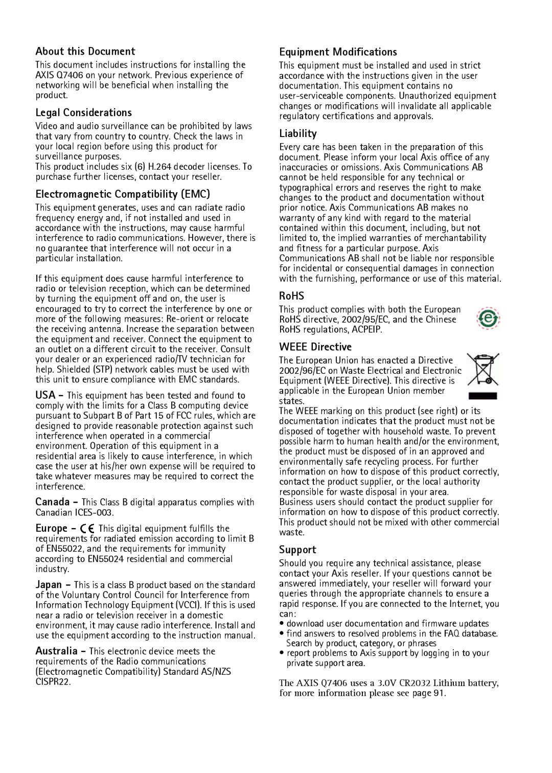 Axis Communications AXIS Q7406 manual About this Document 