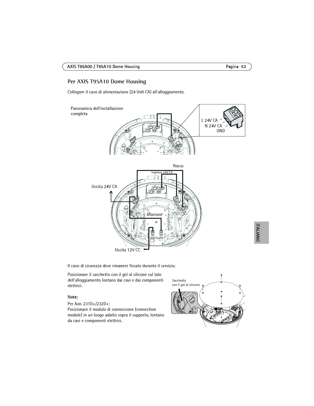 Axis Communications AXIS T95A10, AXIS T95A00 manual Per Axis T95A10 Dome Housing, Rosso 