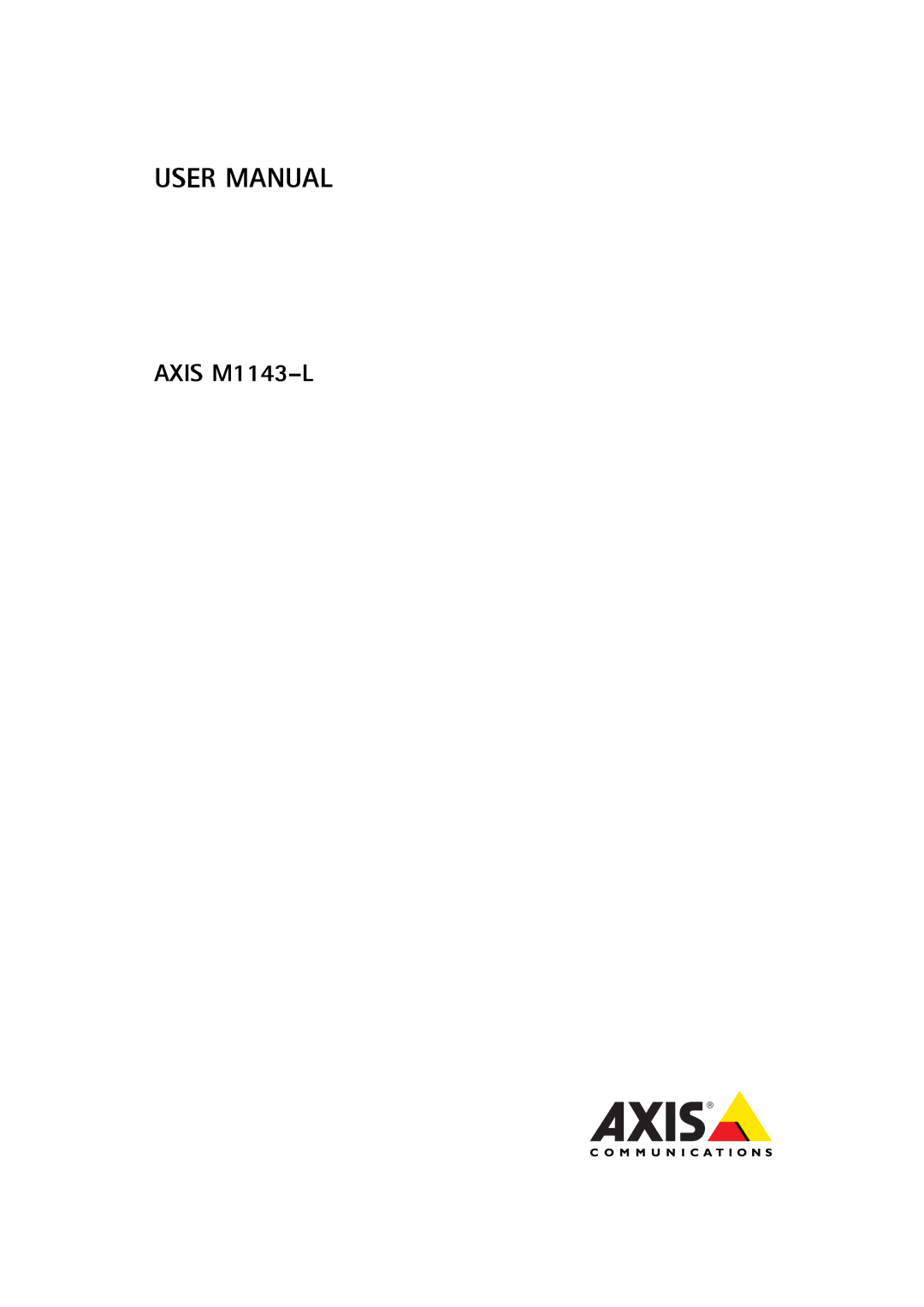 Axis Communications axis user manual Axis M1143-L 