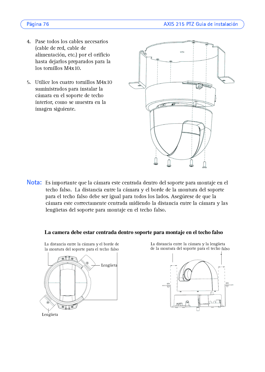 Axis Communications axis manual Lengüeta 