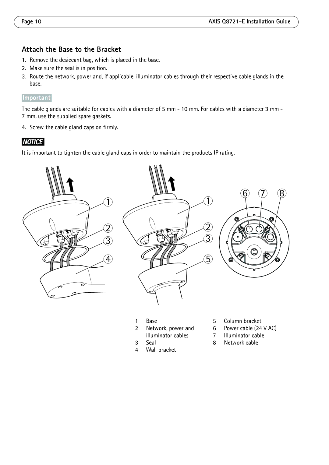 Axis Communications dual ptz network camera manual Attach the Base to the Bracket 