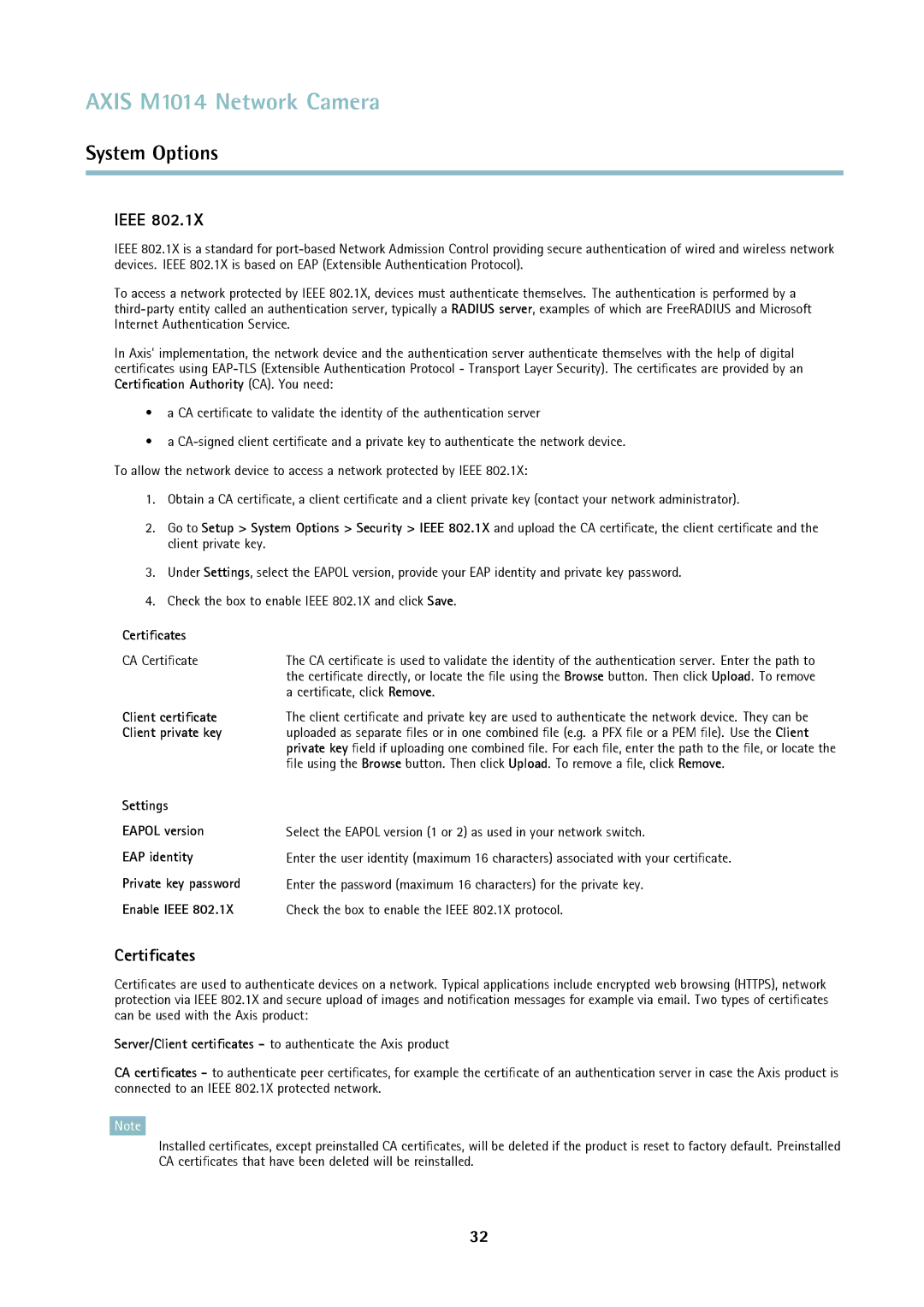 Axis Communications M1014 user manual Ieee, Certiﬁcates 