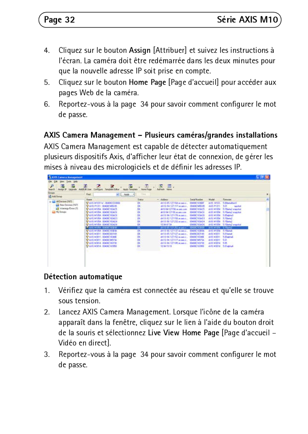 Axis Communications M1031-W, M1054, M1011-W manual Détection automatique 