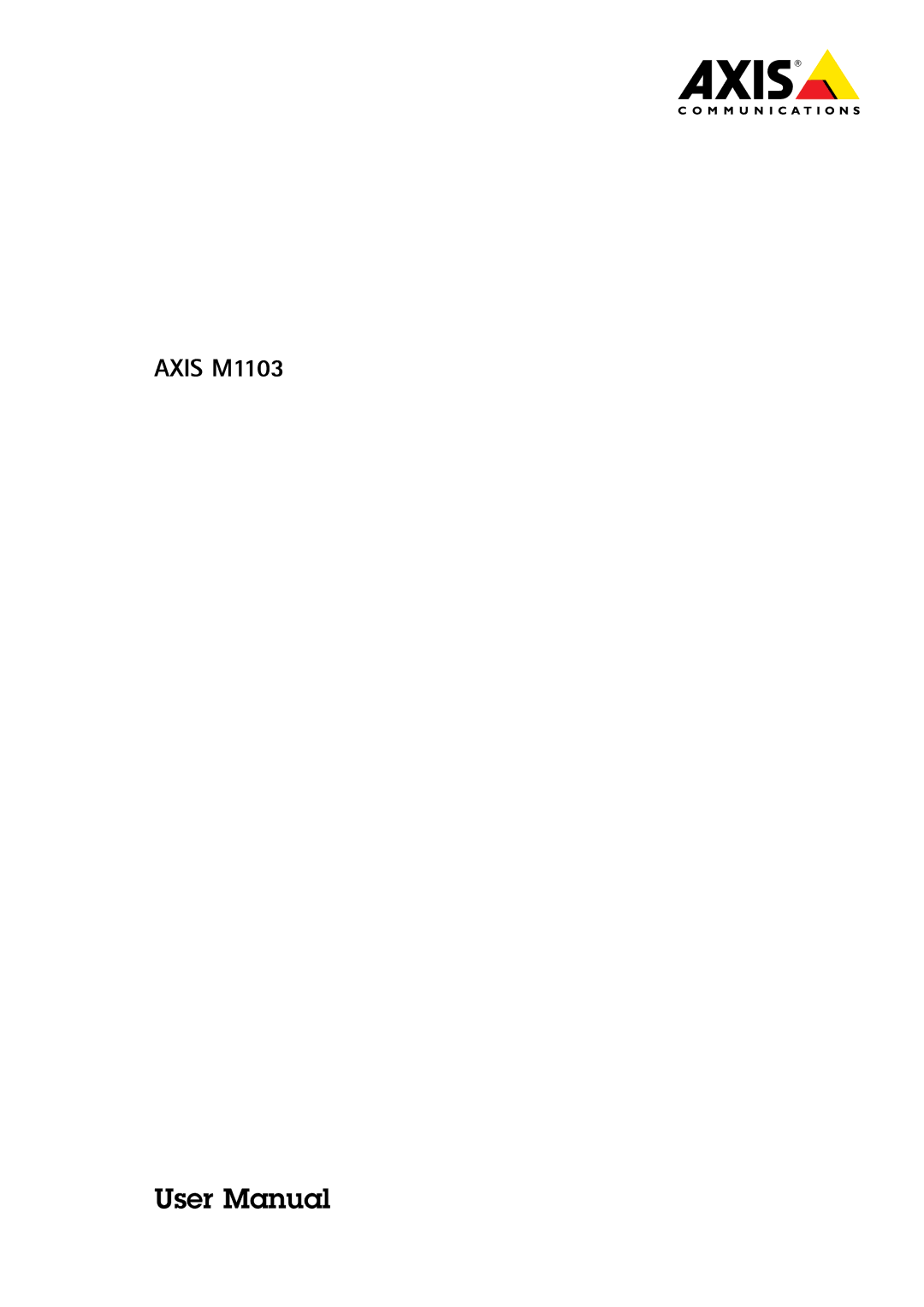 Axis Communications user manual Axis M1103 