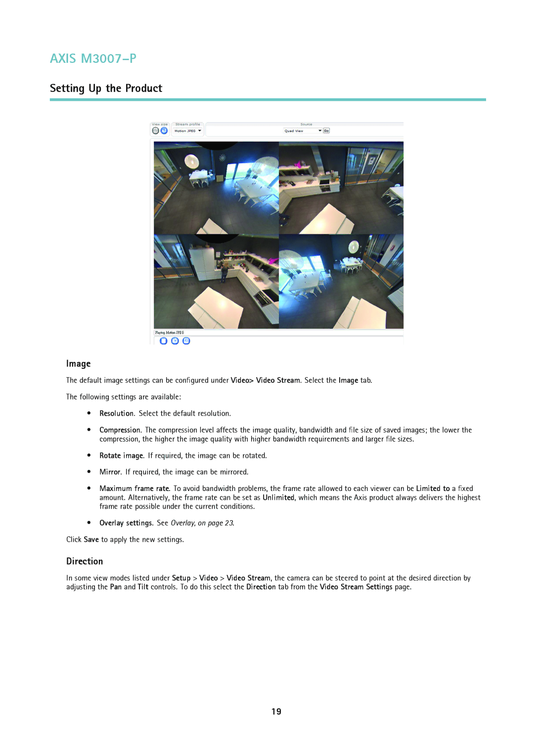 Axis Communications M3007-P user manual Image, Direction 