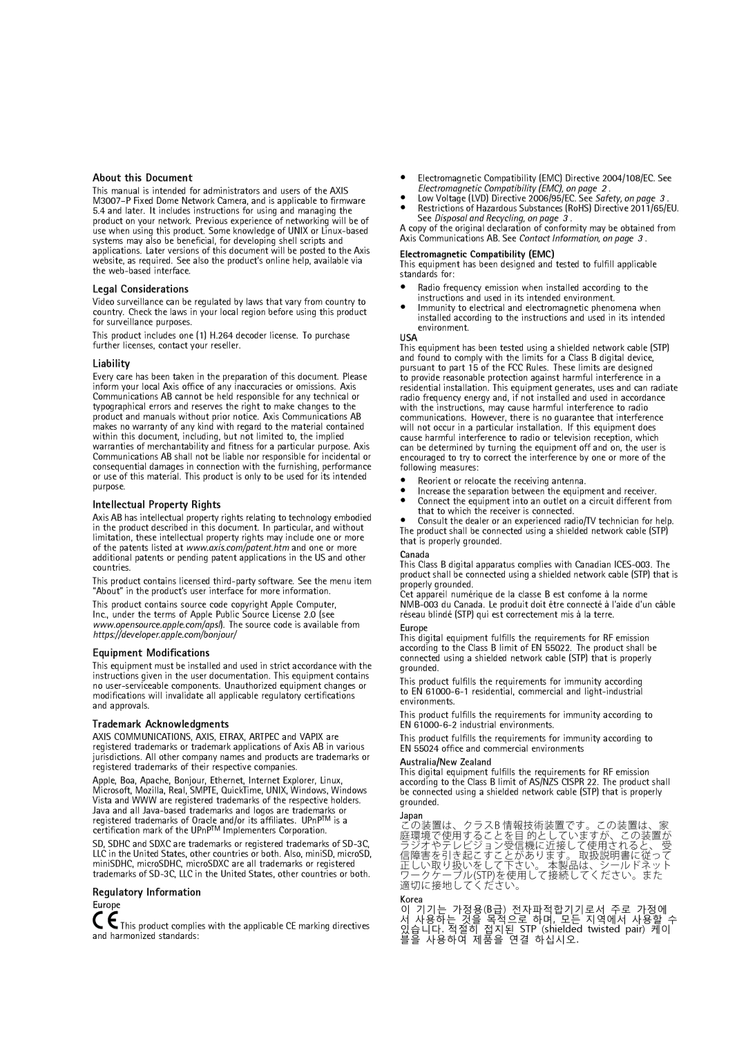 Axis Communications M3007-P user manual About this Document, Legal Considerations, Liability, Intellectual Property Rights 